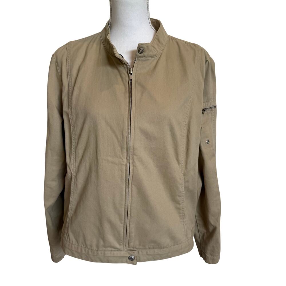 Old Navy Twill Bomber Jacket Women's XXL Ful Zip Classic Utility Zipper Sleeve